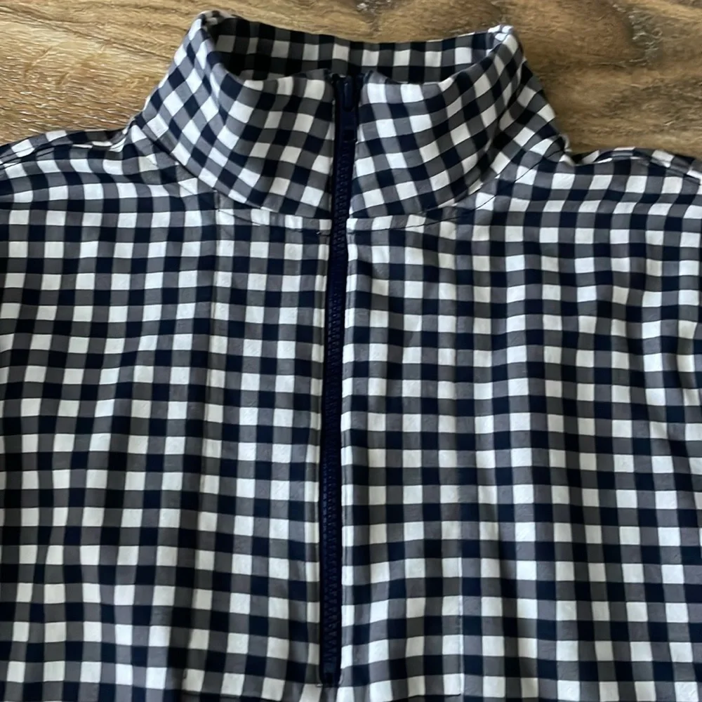 Draper James Activewear Gingham Cinch Waist Quarter-Zip - Picture 2 of 12